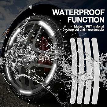 20pcs 3D Reflective Tire Rim Stripe Sticker
