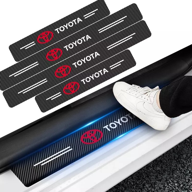 Carbon Fiber Car Door Sill Protectors 4pcs Set