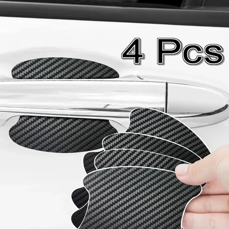 4Pcs Car Door Sticker Carbon Fiber Scratches Resistant Cover