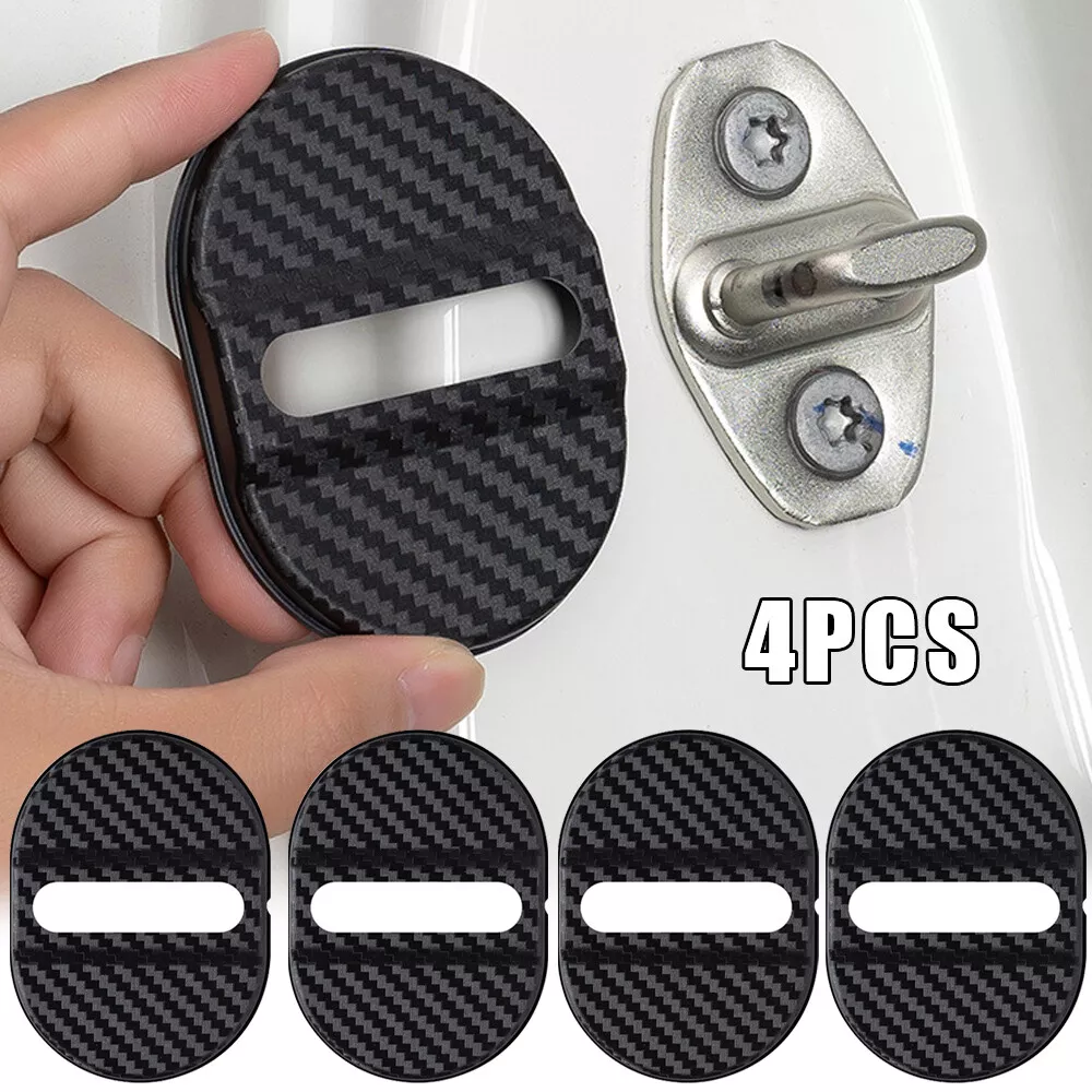 4x Universal Car Door Lock Protective Cover Anti Rust Cushion Accessories Black