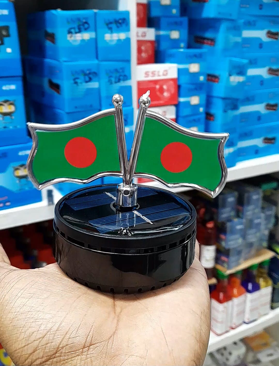 Solar Rotating Showpiece BD Flag