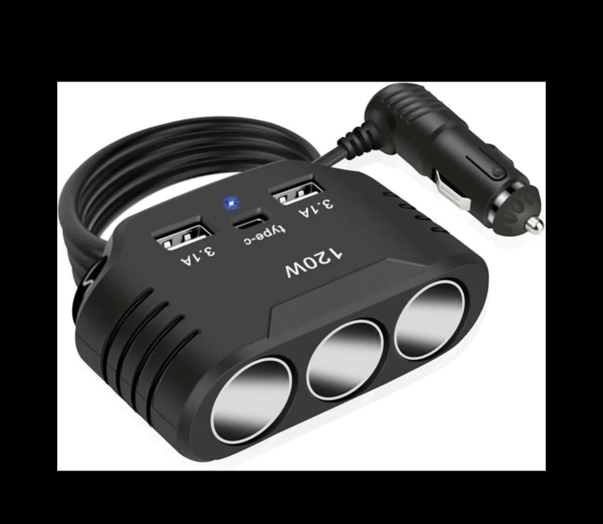 Car Cigarette Lighter Converter Splitter 3-in-1 PD Charger Fast Resolution