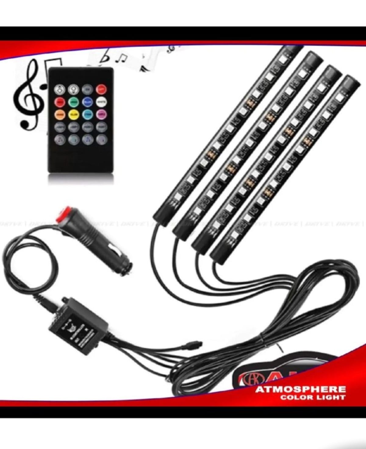 Car Decoration Light Interior Atmosphere Light RGB LED Strip Light Encounter, Remote Control Car RGB LED Interior Light Strip Decorative
