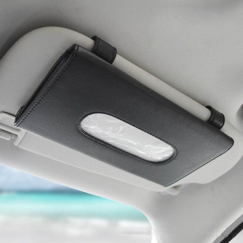 Sun visor tissue box
