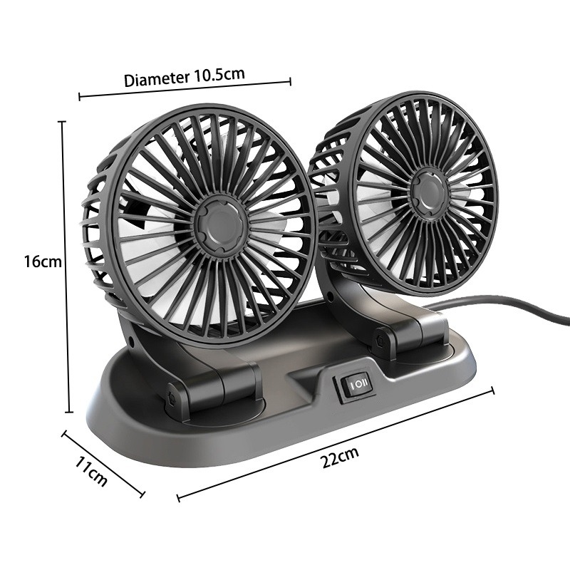 Dual Head Car Fan